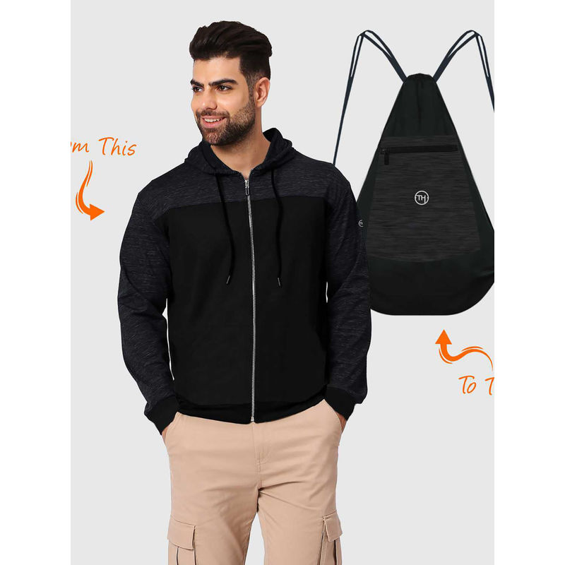 THE HOLISTIK Disguise Convertible Backpack Jacket | Active Sports Hoodie/Backpack (L)
