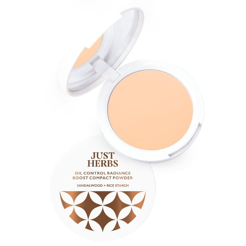 Just Herbs Oil Control Radiance Booster Age Defying Compact Powder - Natural