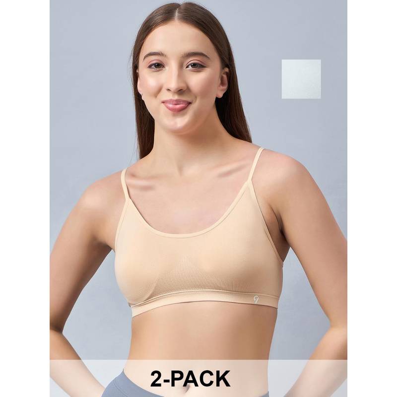C9 Airwear Women Nude and White Seamless Everyday Bra (Pack of 2) (S)