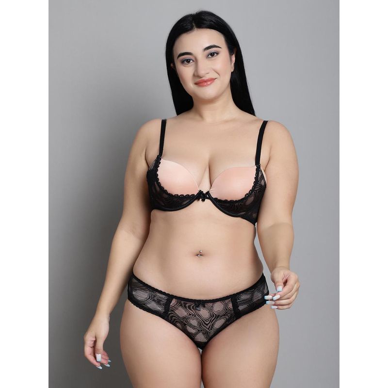 Makclan Nude Femme Fatal Sensuous Lace Lingerie Bra and Panty (Set of 2) (36B)