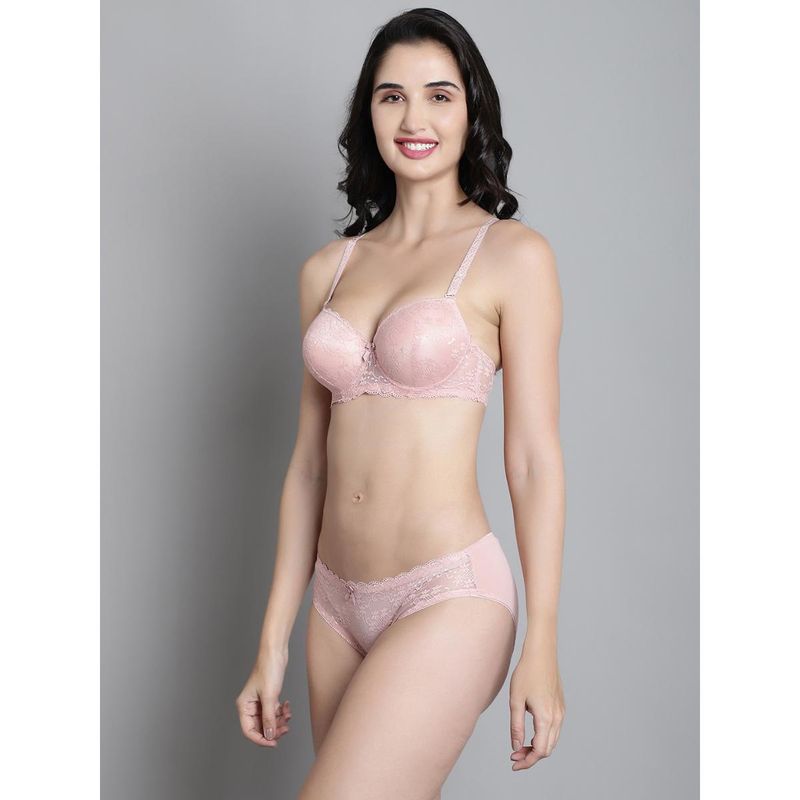 Makclan Pink Daringly Divine Lace Lingerie Bra and Panty (Set of 2) (38B)