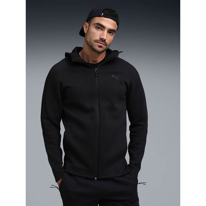 Puma Men Black Solid Hoodie (XL)