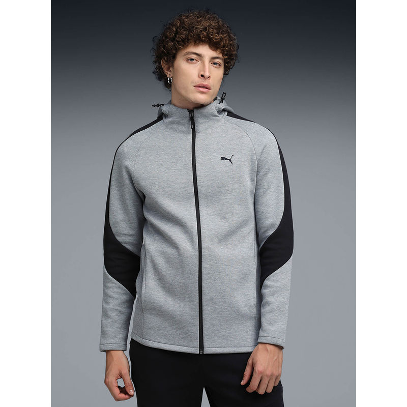 Puma Men Grey Colorblock Hoodie (XL)
