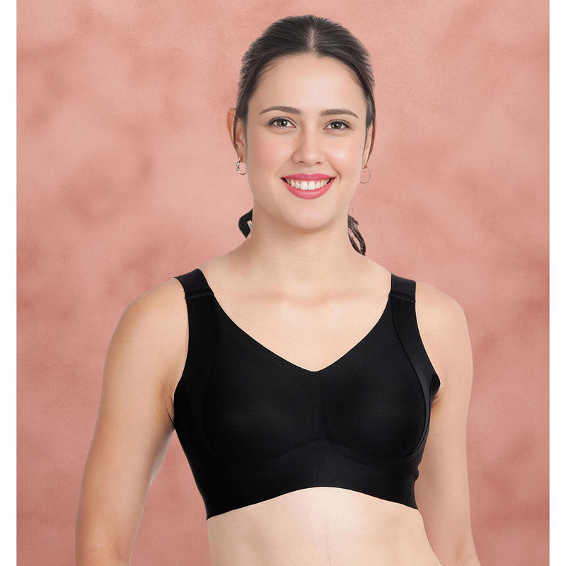 Shyaway Black Beauty Side Support Seamless Bra (M)