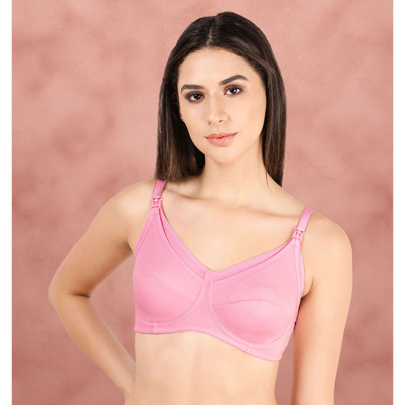 Shyaway Baby Pink Clip-On Full Coverage Nursing Bra (32B)