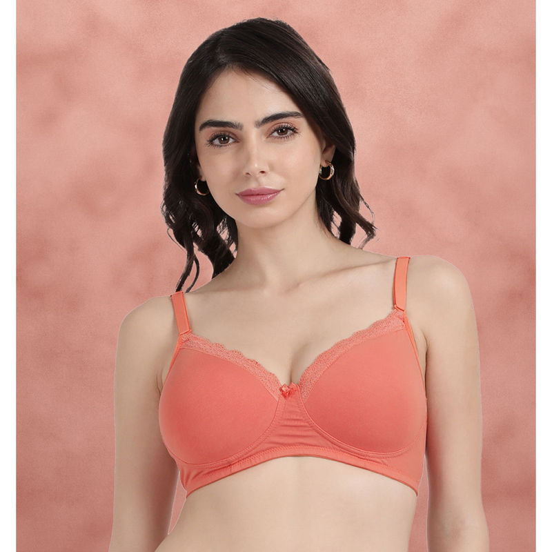 Shyaway Crab Apple Lace Neckline Padded Non Wired Bra (36C)