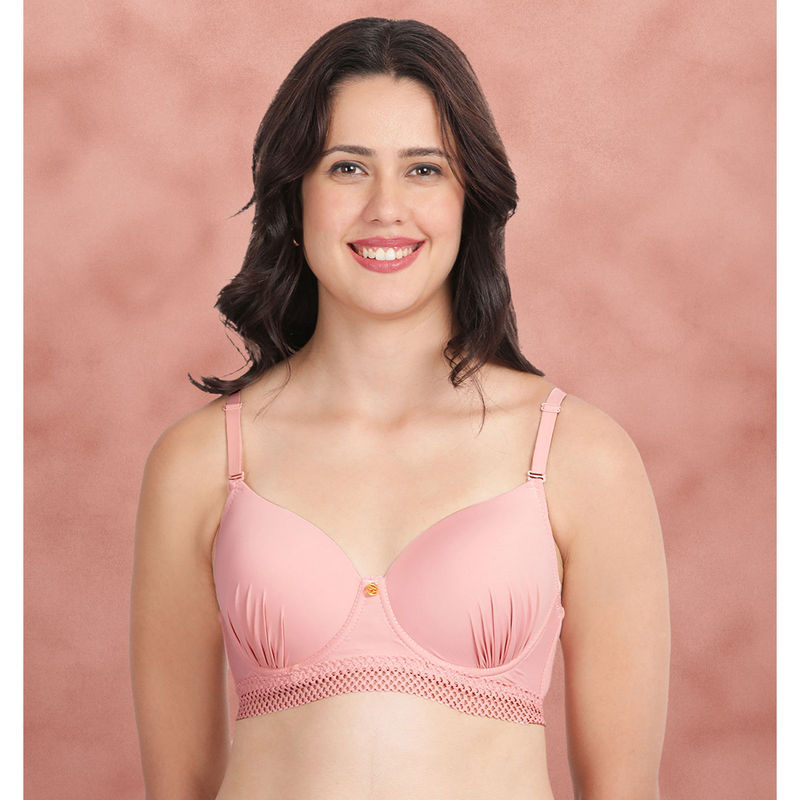 Shyaway Dusty Pink Gathered Cups Underband Lace Padded Wired Bra (32B)