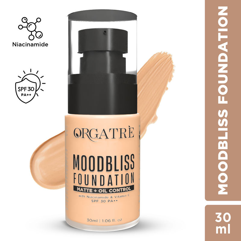 Orgatre Matte+ Oil Control Makeup Foundation SPF 30 - Longwear Enriched with Niacinamide, Vit C -238