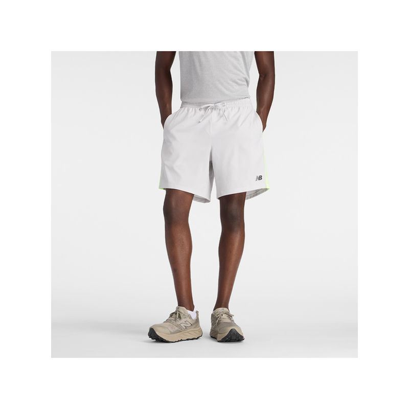 New Balance White Polyester Solid Shorts (M)
