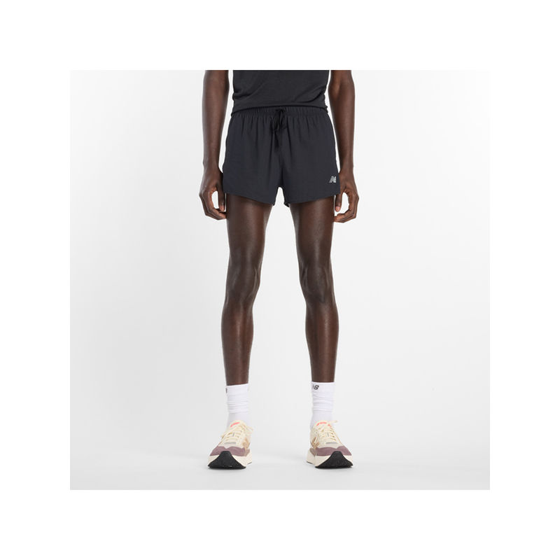 New Balance Black Polyester Solid Shorts (M)