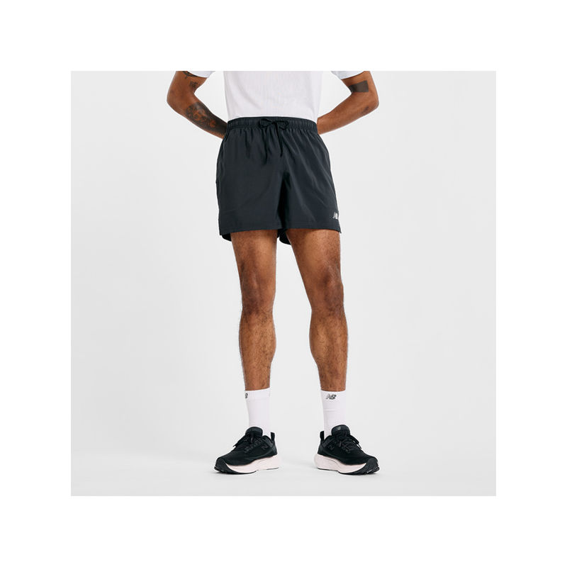 New Balance Black Polyester Solid Shorts (L)