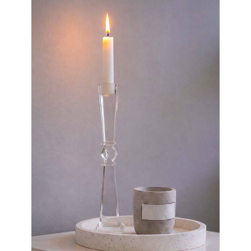 Aarvi Decor Geometric Cut Crystal Candle Holder (S)