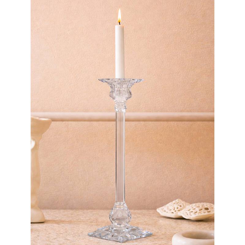 Aarvi Decor Diamond Cut Crystal Ball Candle Holder (S)