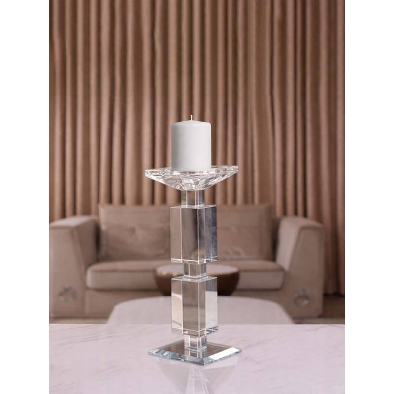 Aarvi Decor Transparent Elegance Crystal Candle Holder (S)
