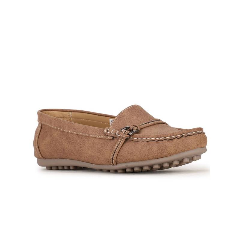 Bata Textured Tan Loafers (UK 5)