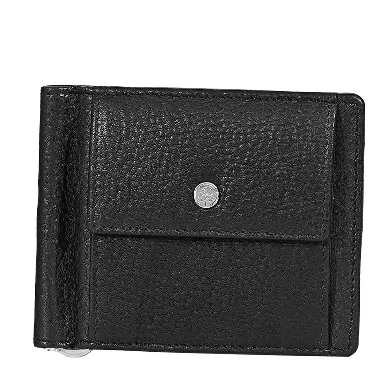Buy Eske Nix Black Textured Leather Mens Bifold Money Clip with