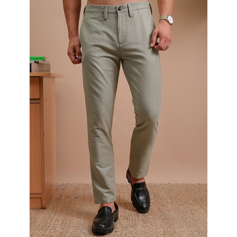 LOCOMOTIVE Men Olive Mid Rise Full Length Trouser (30)
