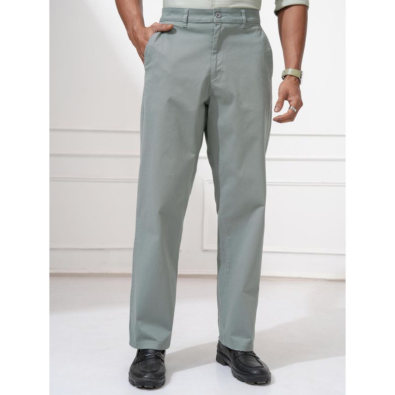 LOCOMOTIVE Men Teal Straight Fit Chinos (32)