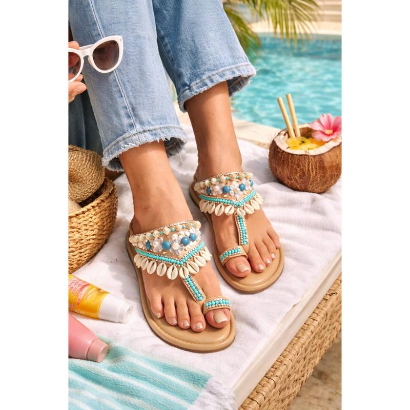 Sandal Stories Seashell Cushioned Kolhapuri Flats (EURO 35)