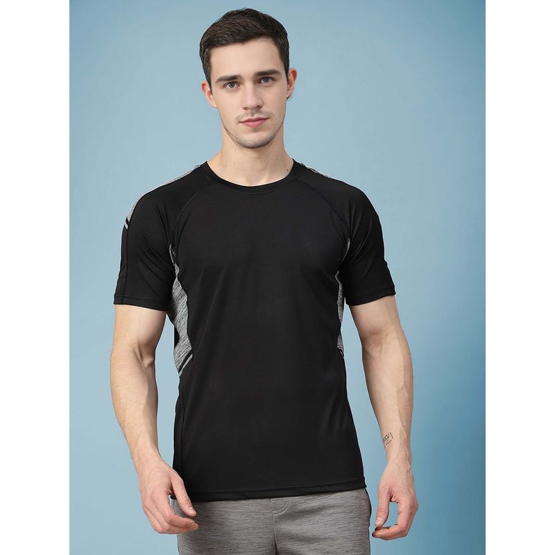 CHKOKKO Black Men's Regular Dry Fit Gym Sports T-shirt (2XL)