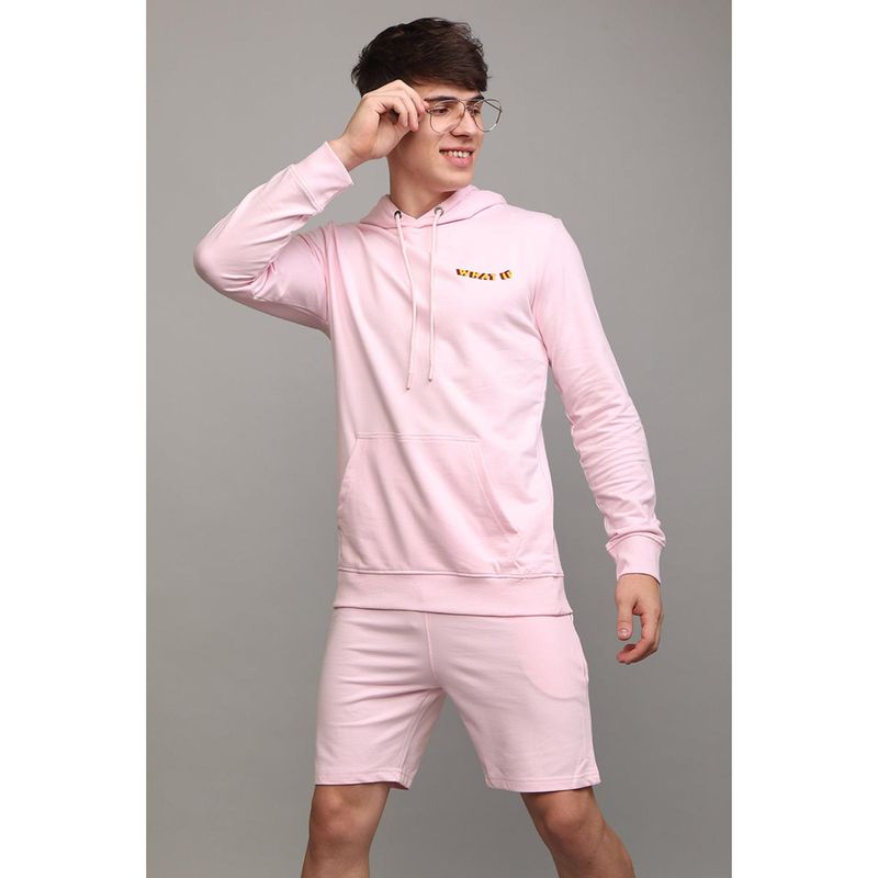 Snitch Solid What If Pink Shirt with Shorts Co-Ord (Set of 2) (XL)