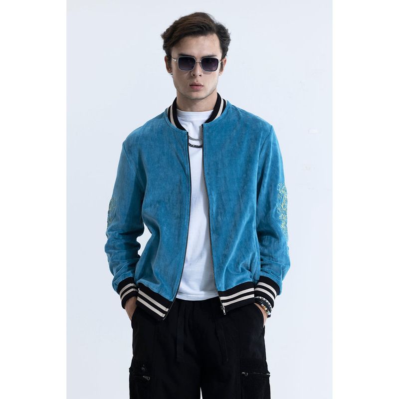 Snitch Yakuza Blue Sukajan Bomber Jacket (XL)