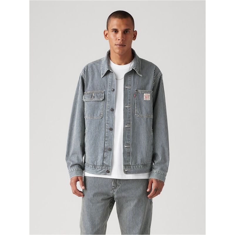 Levi's Mens Stripes Blue Shacket (L)