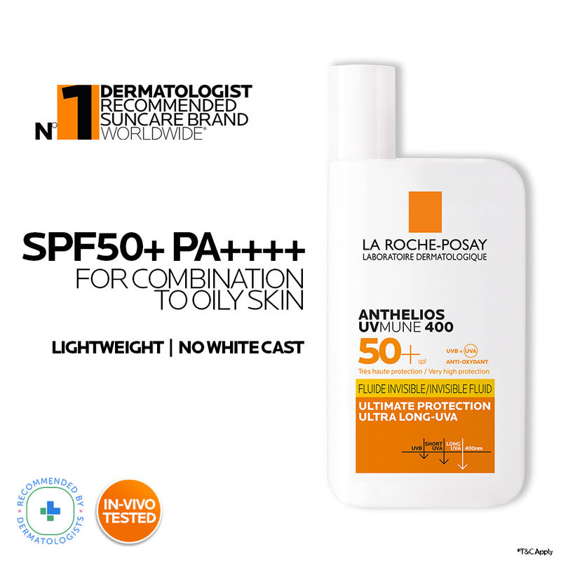 La Roche-Posay Anthelios UVMUNE400 Invisible Fluid SPF50+ Ultra-light Sunscreen for Sensitive Skin