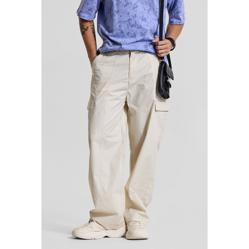 Snitch Cream Loose Fit Cargo Pant (34)