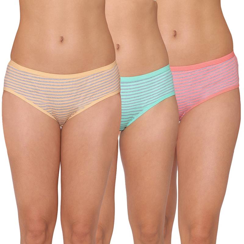 Groversons Paris Beauty Assorted Panties For Women - Multi-Color (Pack Of 3) (XL)