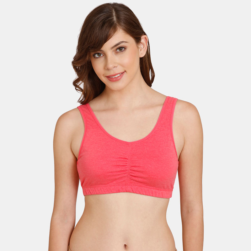 Zivame Everyday Double Layered Non-Wired 3-4th Coverage T-Shirt Bra - Rouge Red (L)