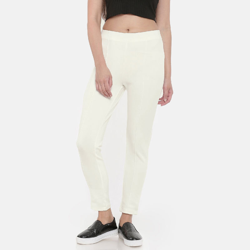 Go Colors Cream Ponte Pants (L) Buy Go Colors Cream Ponte Pants (L) Online at Best Price in