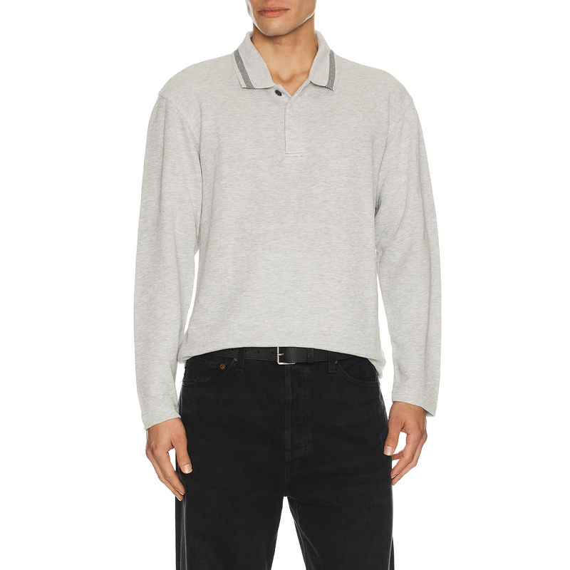 SCOTCH & SODA Structured Relaxed Fit Long Sleeve Polo (S)