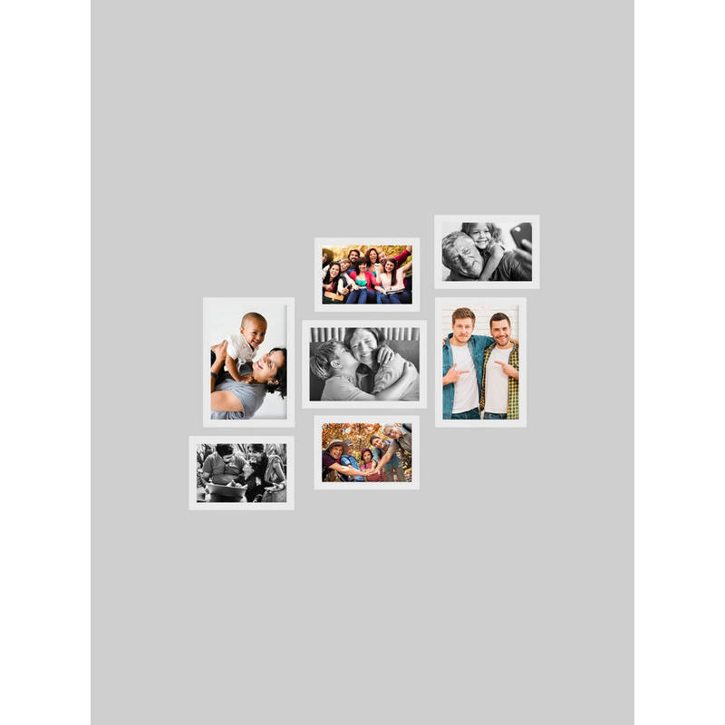 Buy eCraftIndia Memory Wall Collage Photo Frame - Set of 7 Photo Frames ...