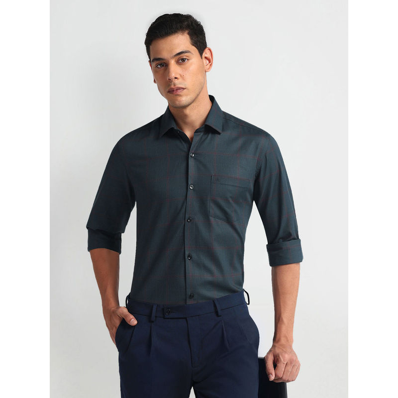 Arrow Windowpane Check Slim Fit Formal Shirt (40)
