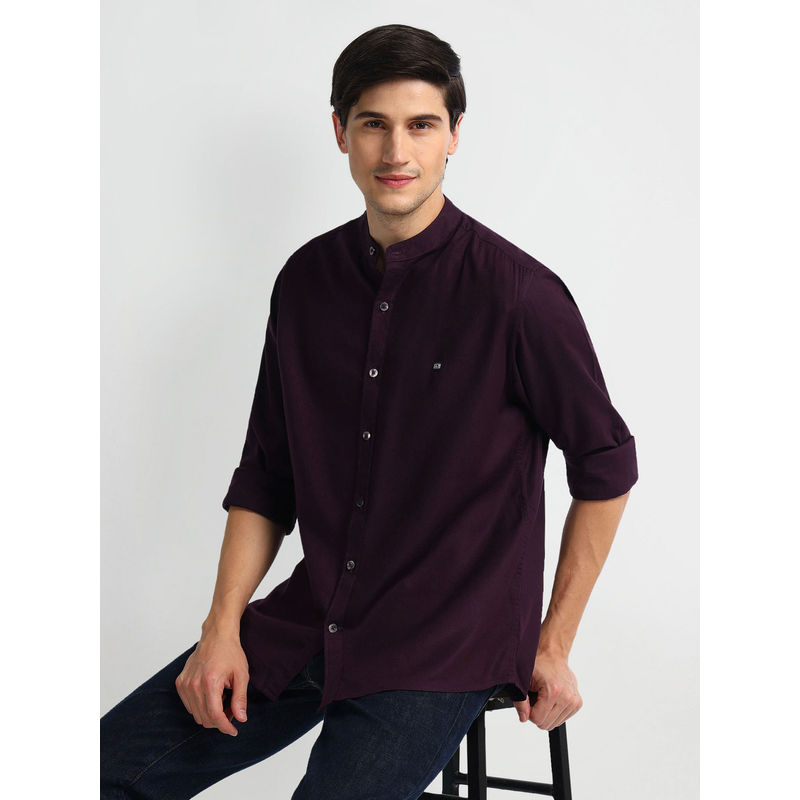 Arrow Sports Mandarin Collar Cotton Casual Shirt (40)