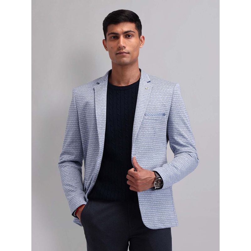 AD By Arvind Blue Self Design Blazer (40)