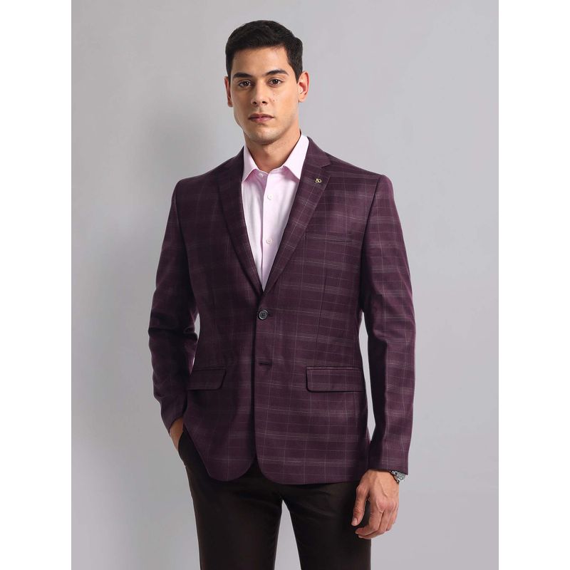 AD By Arvind Wine Checks Blazer (42)