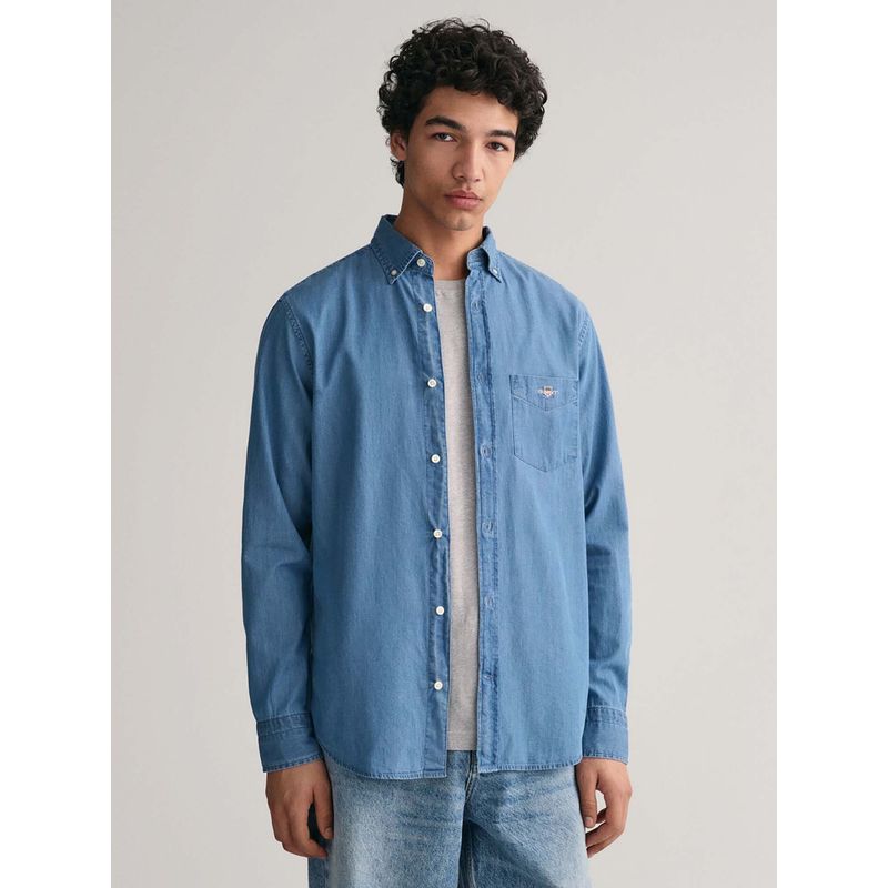 GANT Blue Solid Shirt (44)