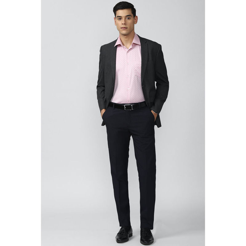 Peter England Men Navy Blue Formal Trousers Buy Peter England Men Navy