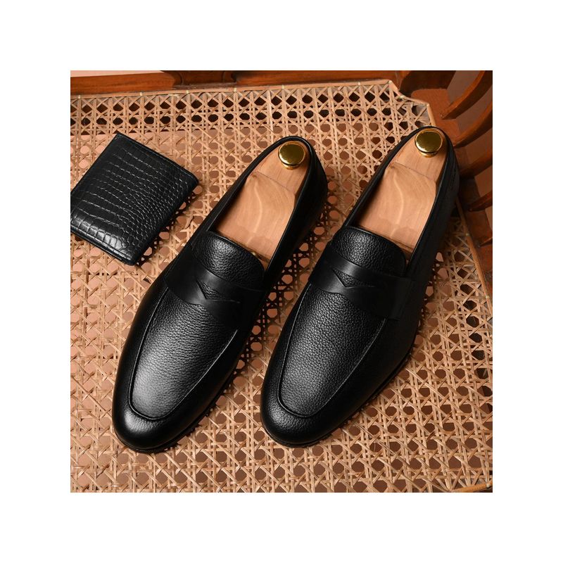 Florsheim The Juan Black Men Deer Leather Occasion Slip-on Loafers (EURO 40)