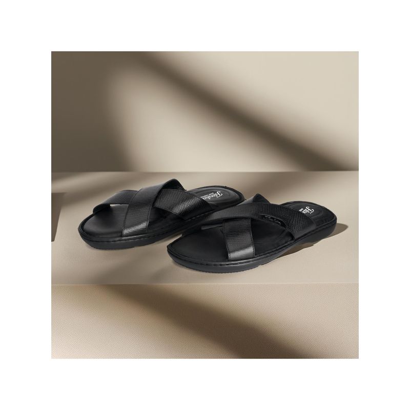 Florsheim The Quinn 3 Men Black Cross-Strap Sandals (EURO 40)