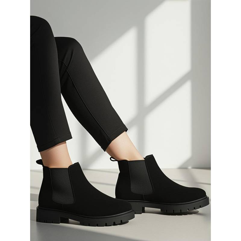 Carlton London Womens Suede Chelsea Boots with Elastic Side Panel (EURO 40)