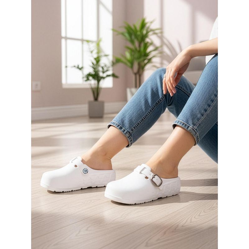 Carlton London Women Comfort Clog with Statement Buckle (EURO 37)