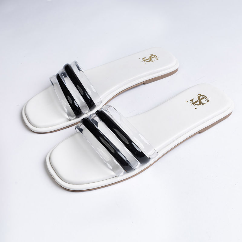 Shoe that fits you Ashley Solid Transparent Sliders (EURO 35)