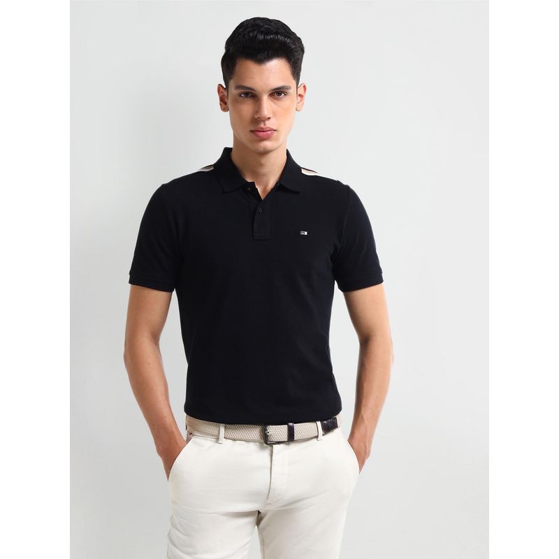 Arrow Men's Black Solid Polo T-Shirt (XL)