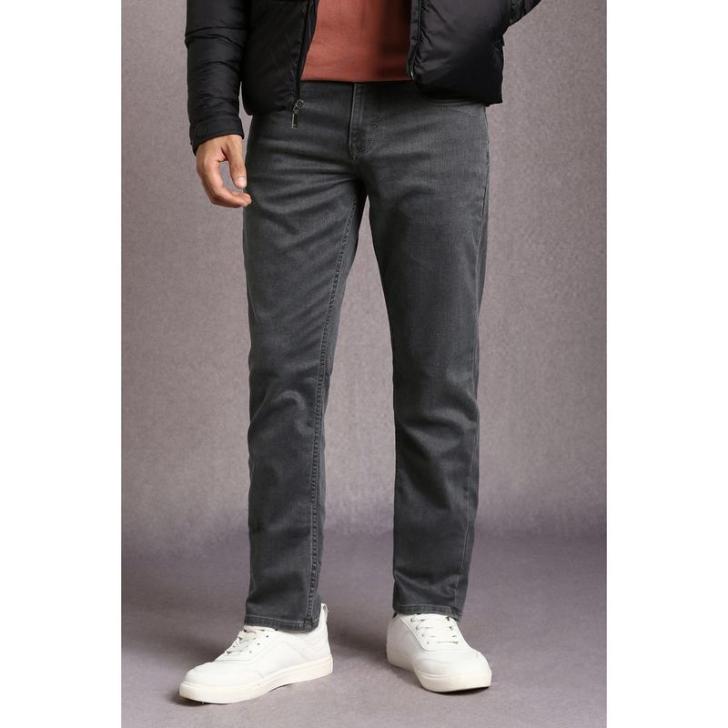 Louis Philippe Men Grey Mid Slim Fit Jeans (32)