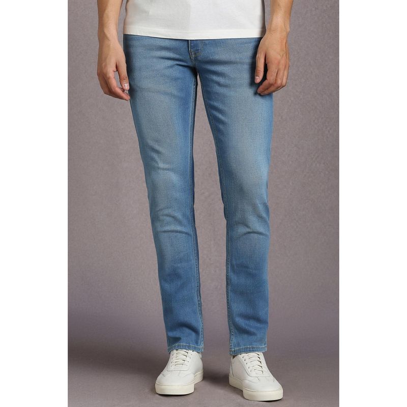 Louis Philippe Men's Lt. Blue Slim Fit Mid-Rise Stretchable Jeans (30)