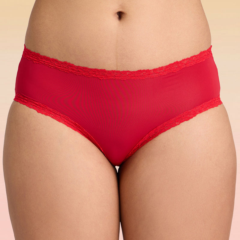 C.O.A.T Pack of 1 Microfiber Hipster Panty-Cherry LMP1030 (M)