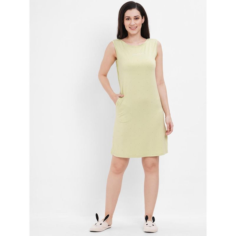 Sweet Dreams Women Printed Sleeveless Cotton Night Dress (XL)